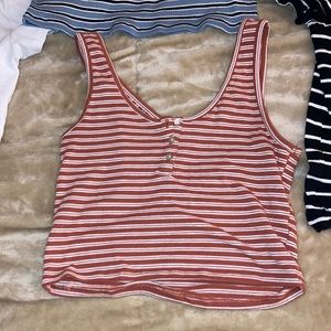 striped cropped tank top